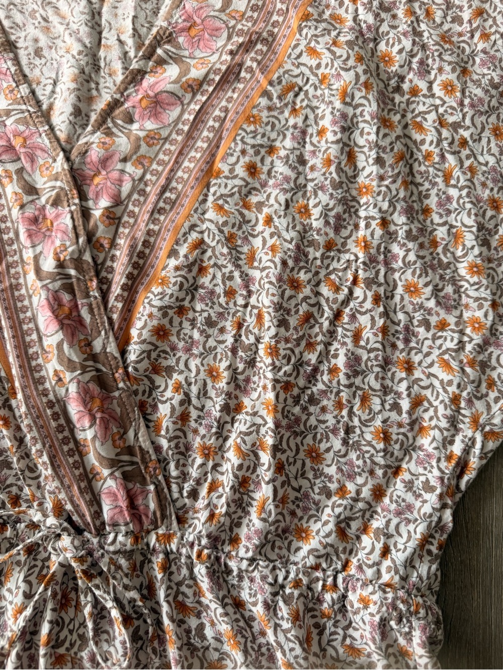 Women’s Romper Boho Floral Cottagecore Mauve Size S - Picture 7 of 7
